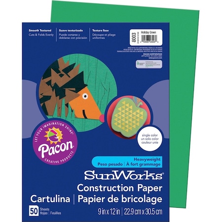 SUNWORKS Paper, Constr, 9X12, Hgn, 50Sh Pk PAC8003